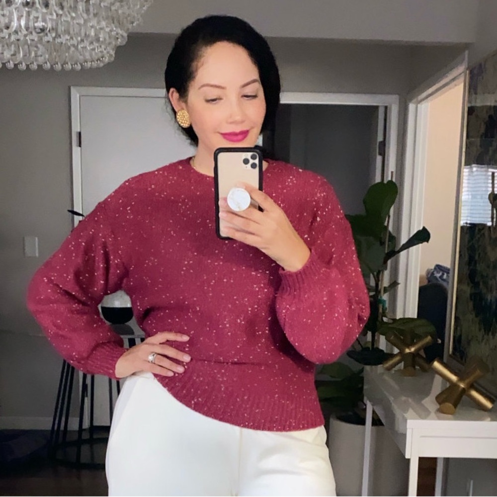 GIRL WITH CURVES Lurex Metallic Sweater A462910